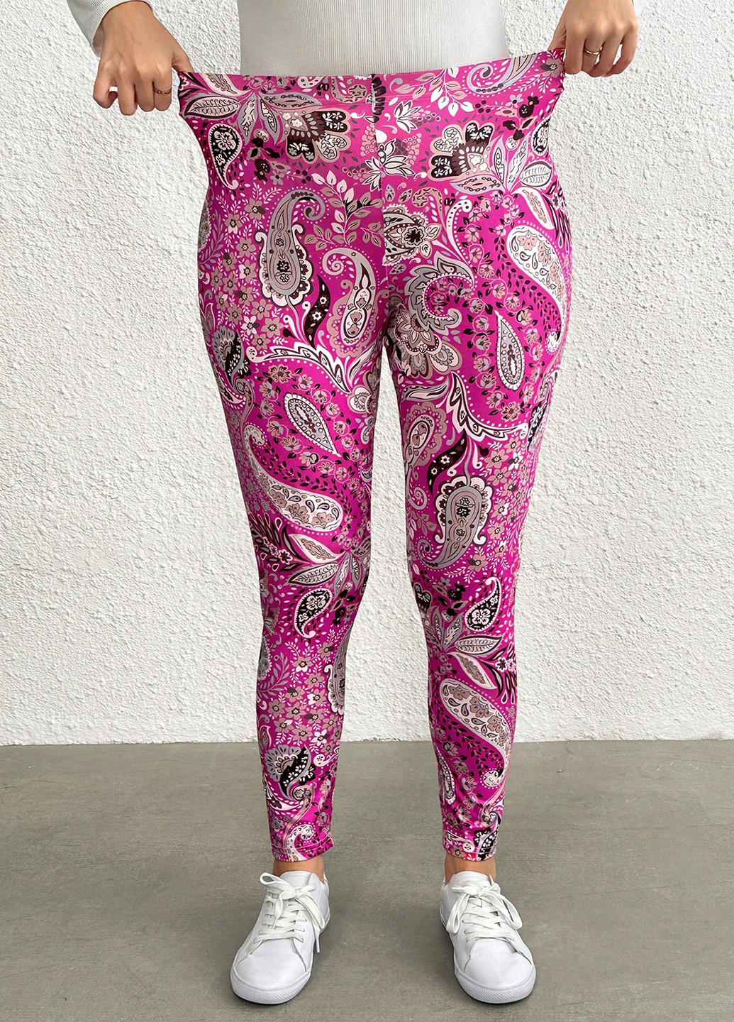 Розовые демисезонные леггинсы SHEIN