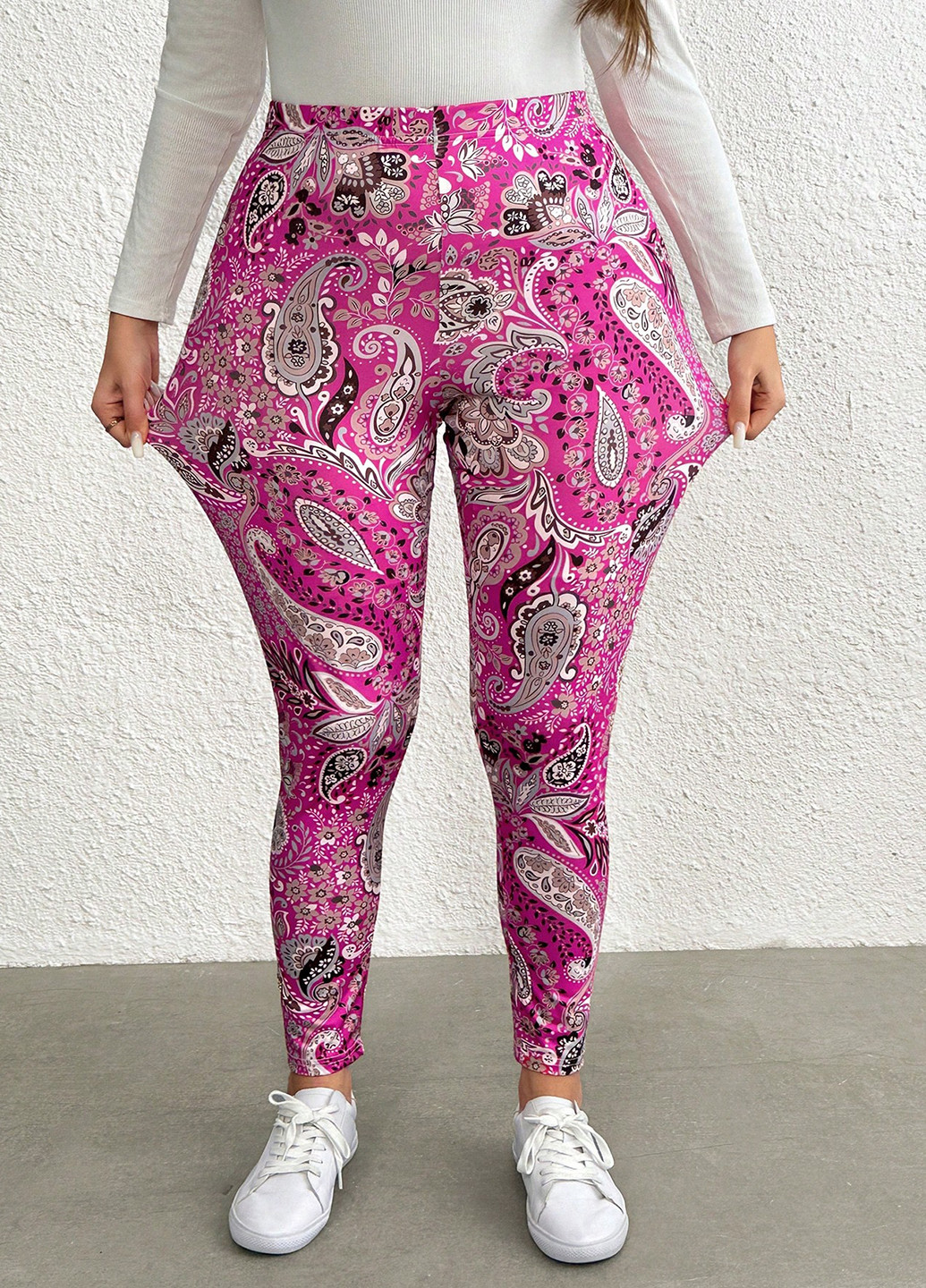 Розовые демисезонные леггинсы SHEIN