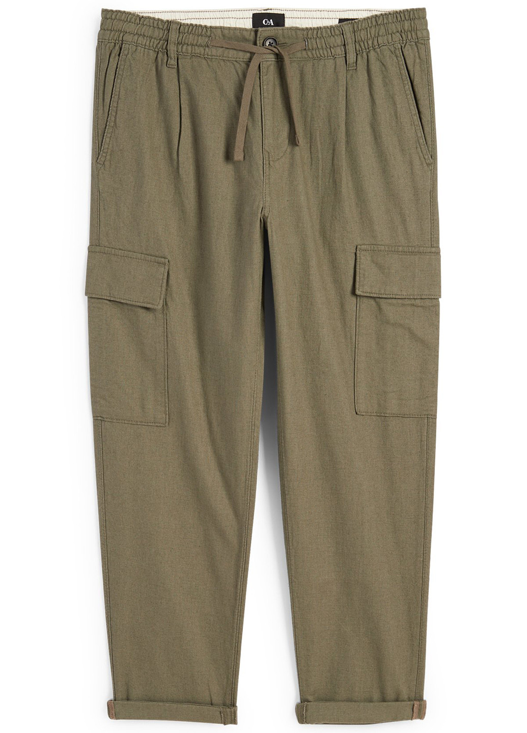 Серо-зеленые кэжуал демисезонные зауженные брюки C&A