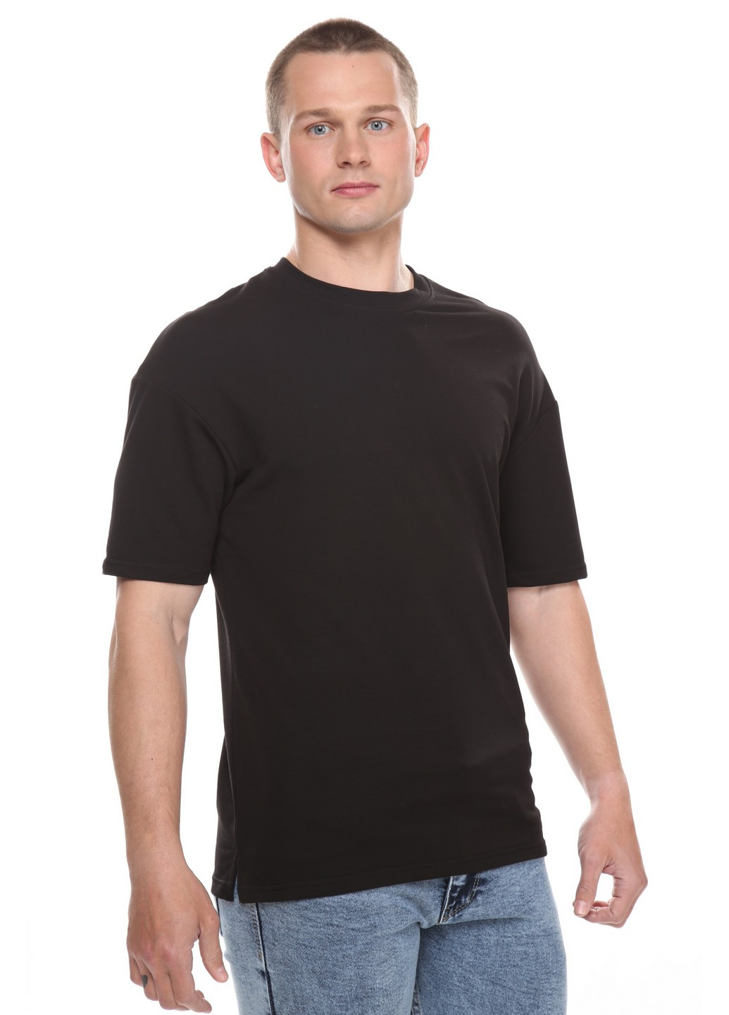 Комбінована футболка 2785-ov 2xl чорний (2000904113460) Figo