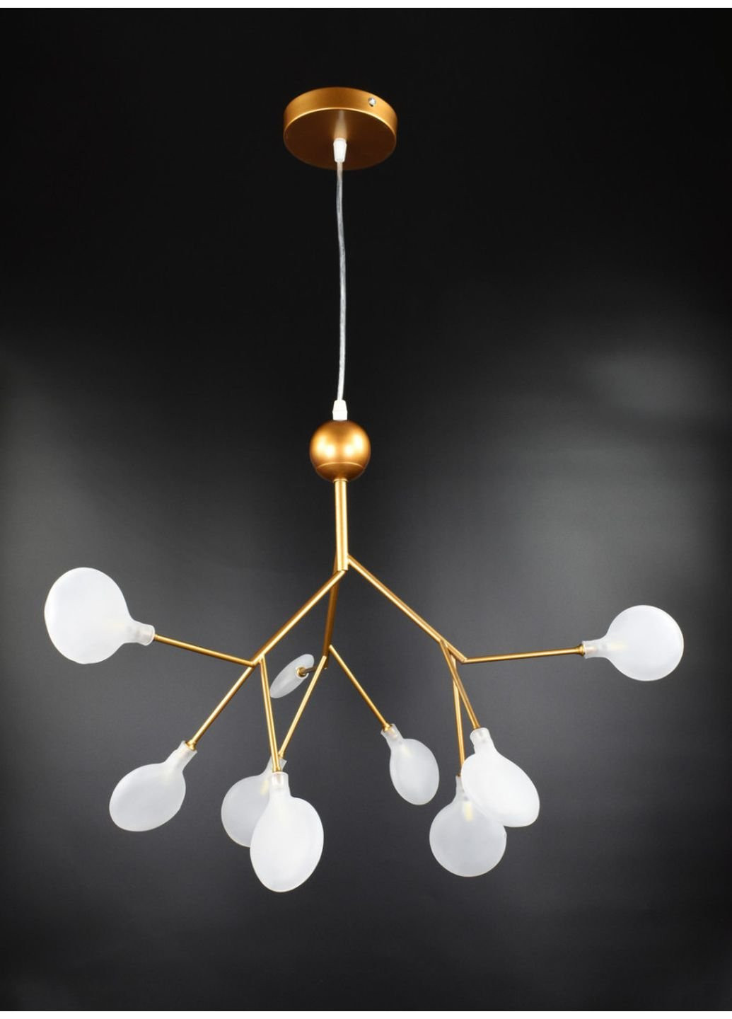 Люстра потолочная на 9 лампочек H686/9P-gd-fr-k Золото 60х56х56 см. Sunnysky (253627059)