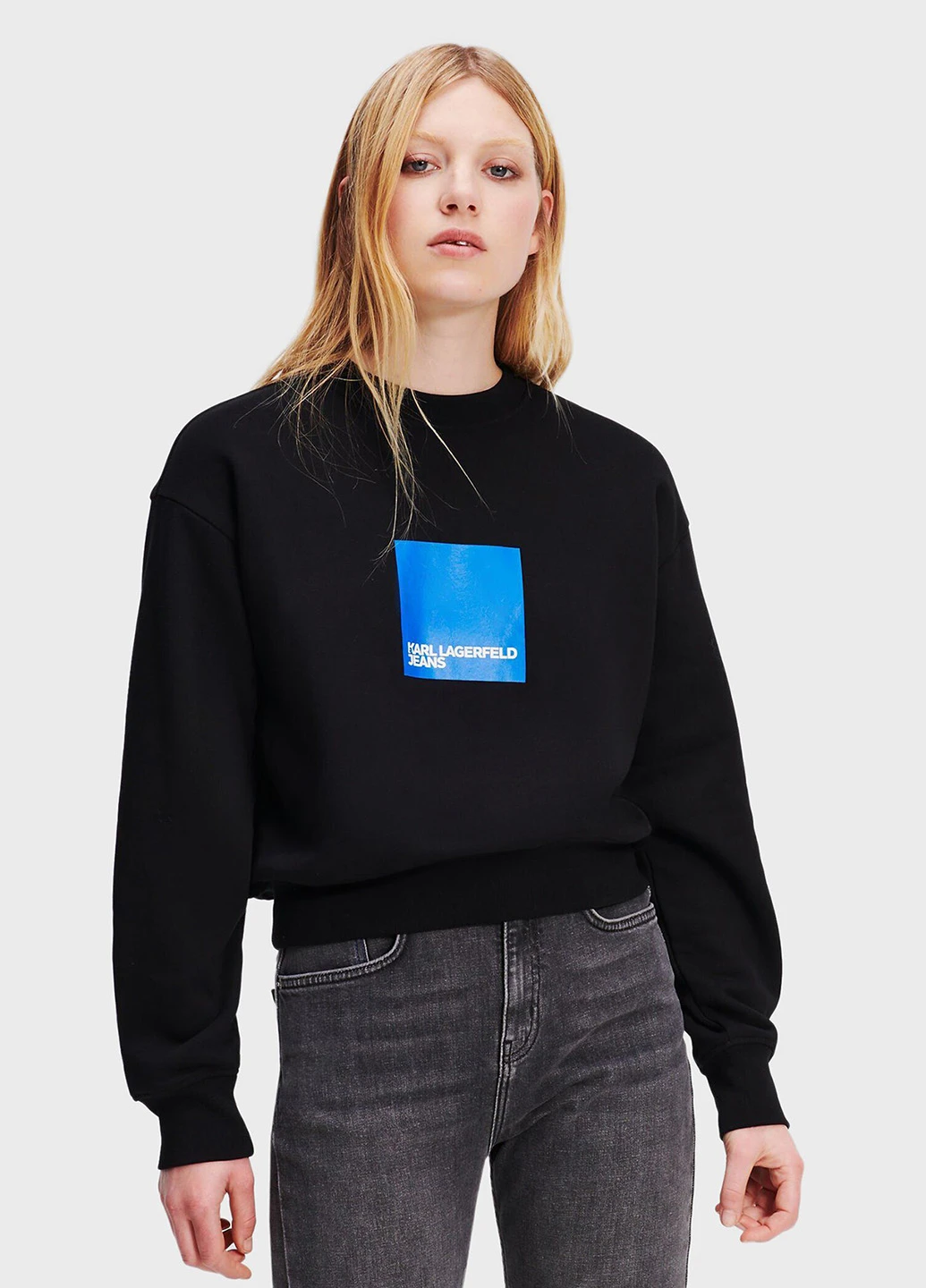Чорний світшот Karl Lagerfeld Jeans логотип нашивки (315852076)