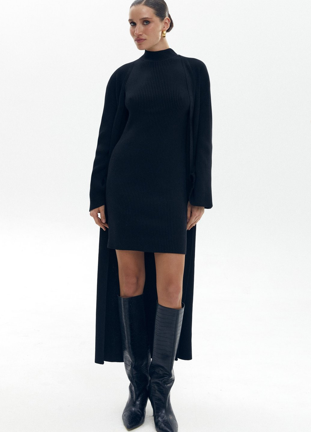 Черный демисезонный кардиган Gepur