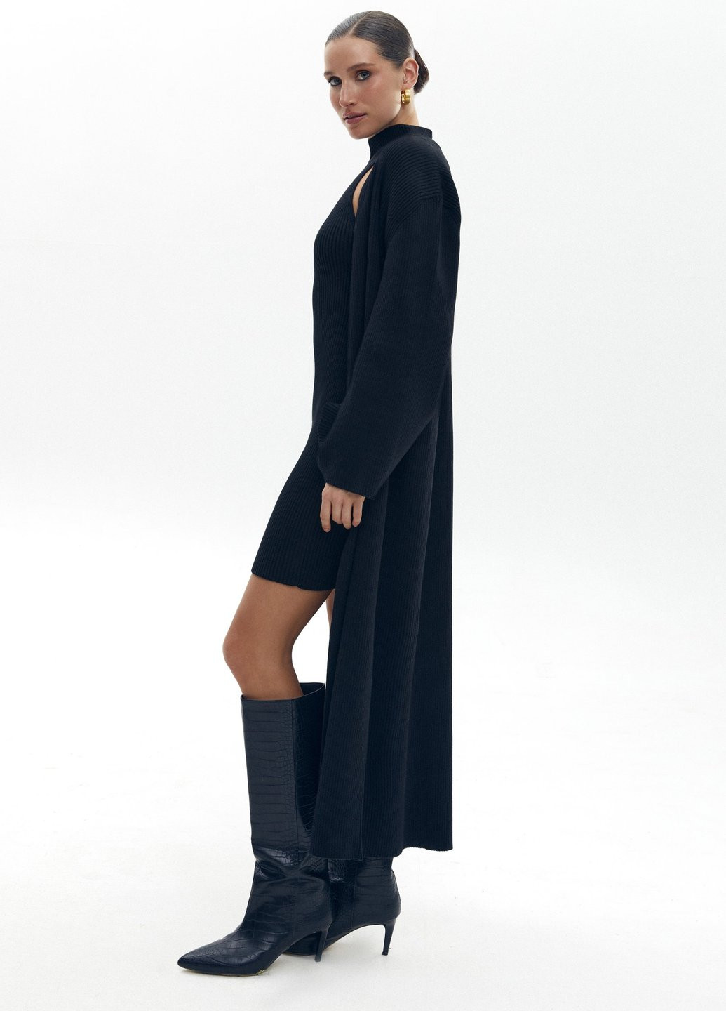 Черный демисезонный кардиган Gepur