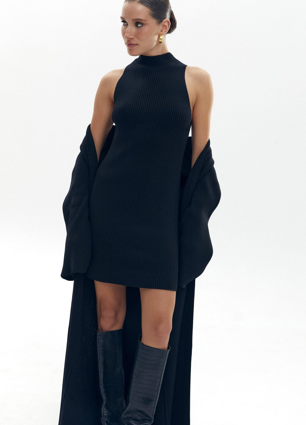 Черный демисезонный кардиган Gepur