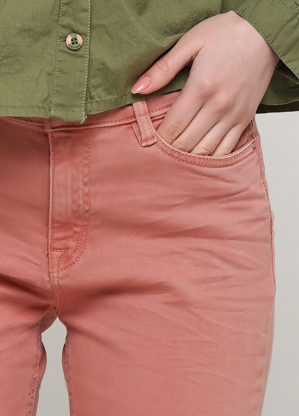 Розовые кэжуал демисезонные зауженные брюки Tom Tailor