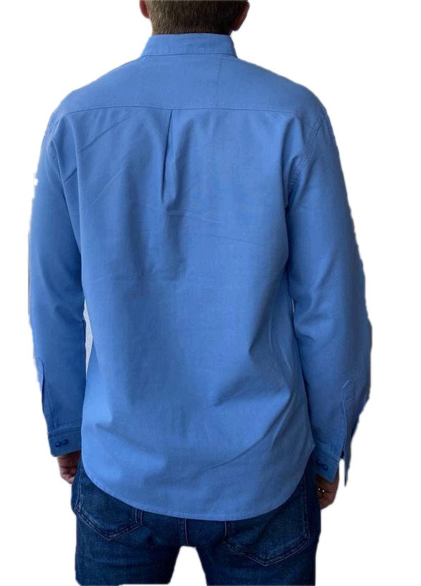 Голубой кэжуал рубашка однотонная No Brand