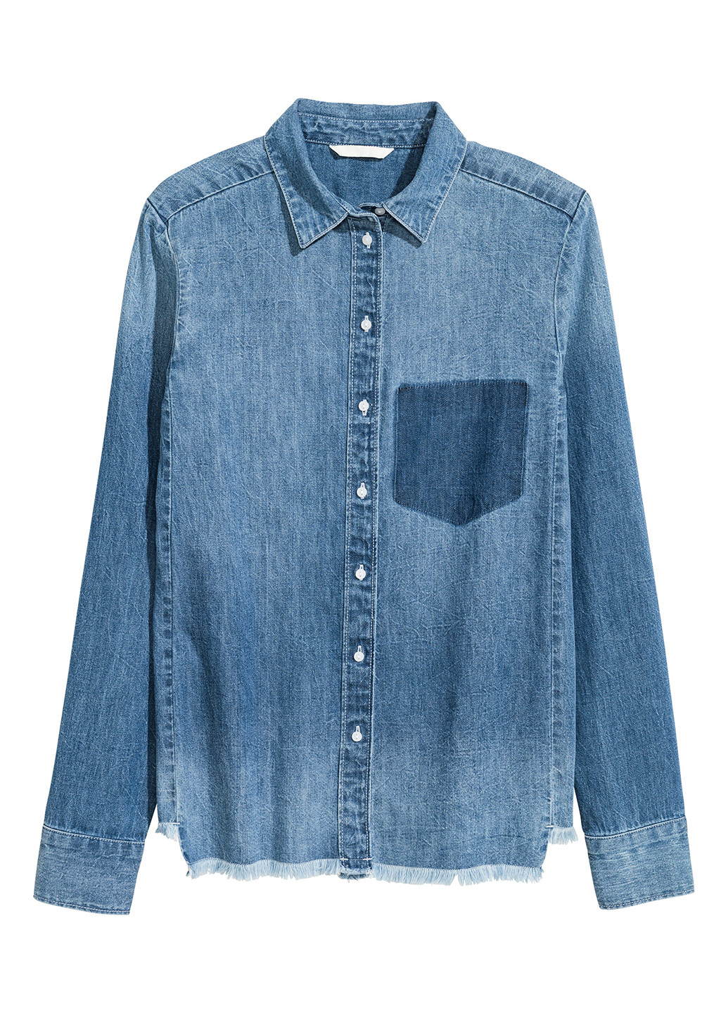 Синяя джинсовая рубашка меланж H&M