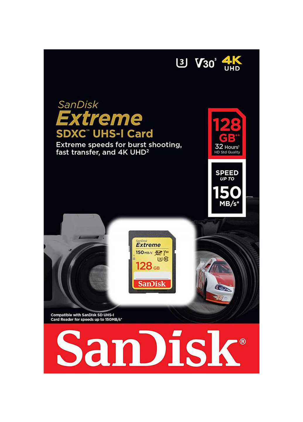 Карта памяти SDXC 128GB C10 UHS-I U3 (R150/W70MB/s) Extreme (SDSDXV5-128G-GNCIN) SanDisk карта памяти sandisk sdxc 128gb c10 uhs-i u3 (r150/w70mb/s) extreme (sdsdxv5-128g-gncin) (130842510)