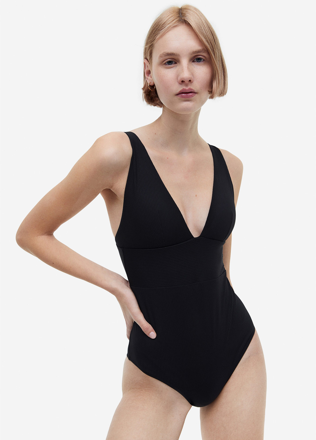 Чорний літній купальник суцільний H&M