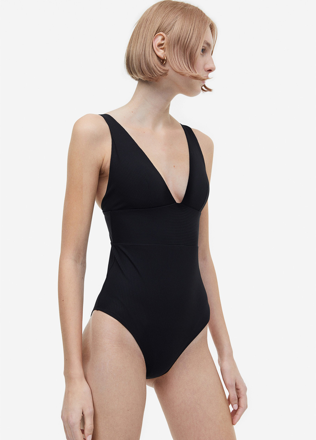 Чорний літній купальник суцільний H&M