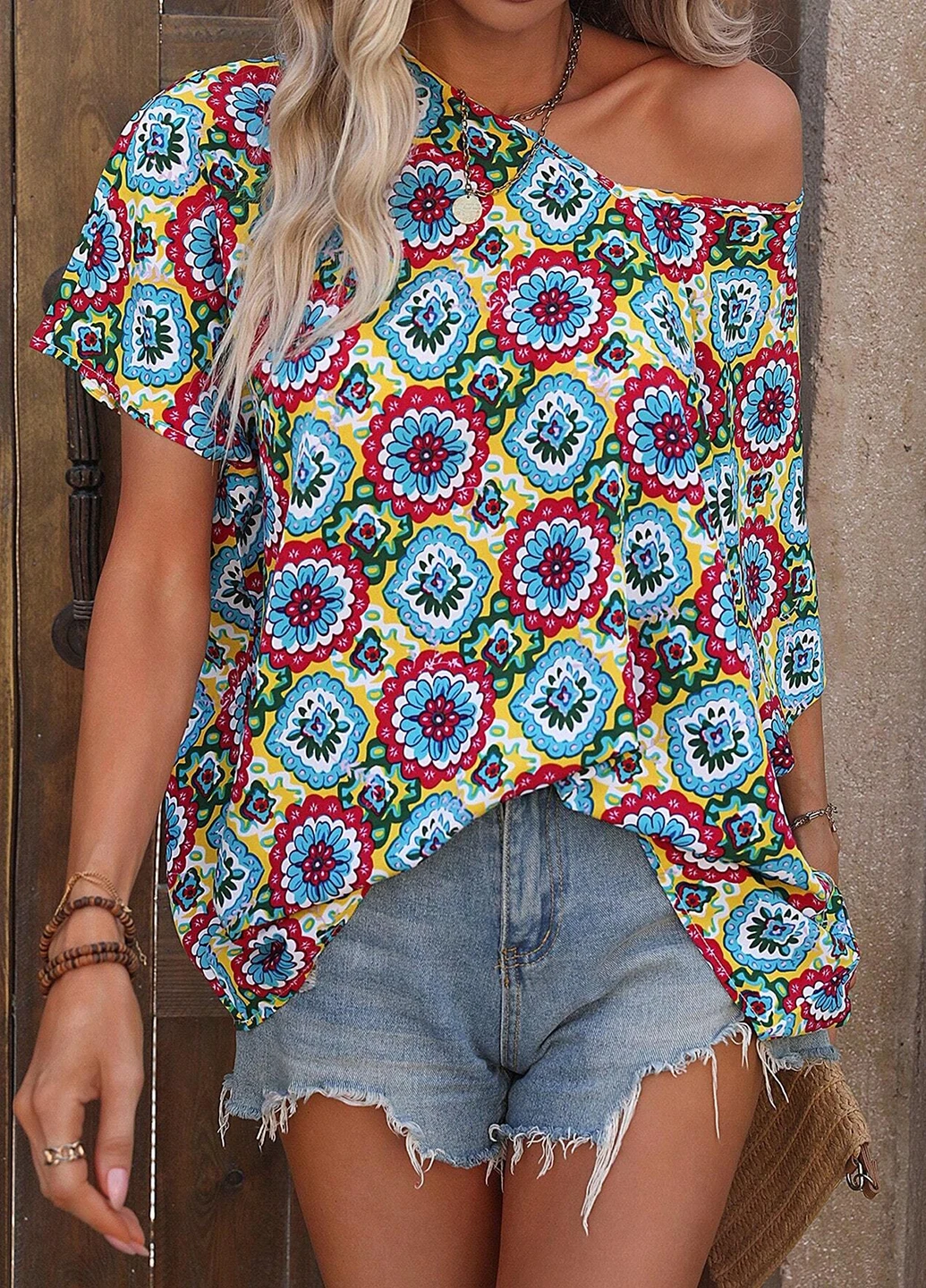 Комбинированная блуза SHEIN