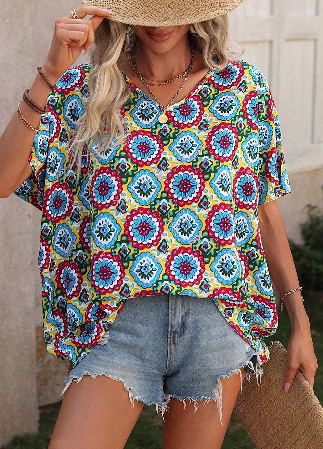 Комбинированная блуза SHEIN