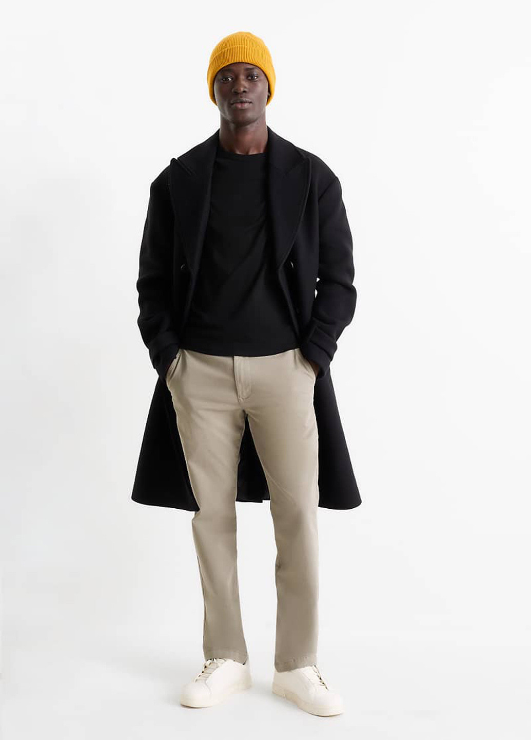 Светло-серые кэжуал демисезонные чиносы брюки C&A