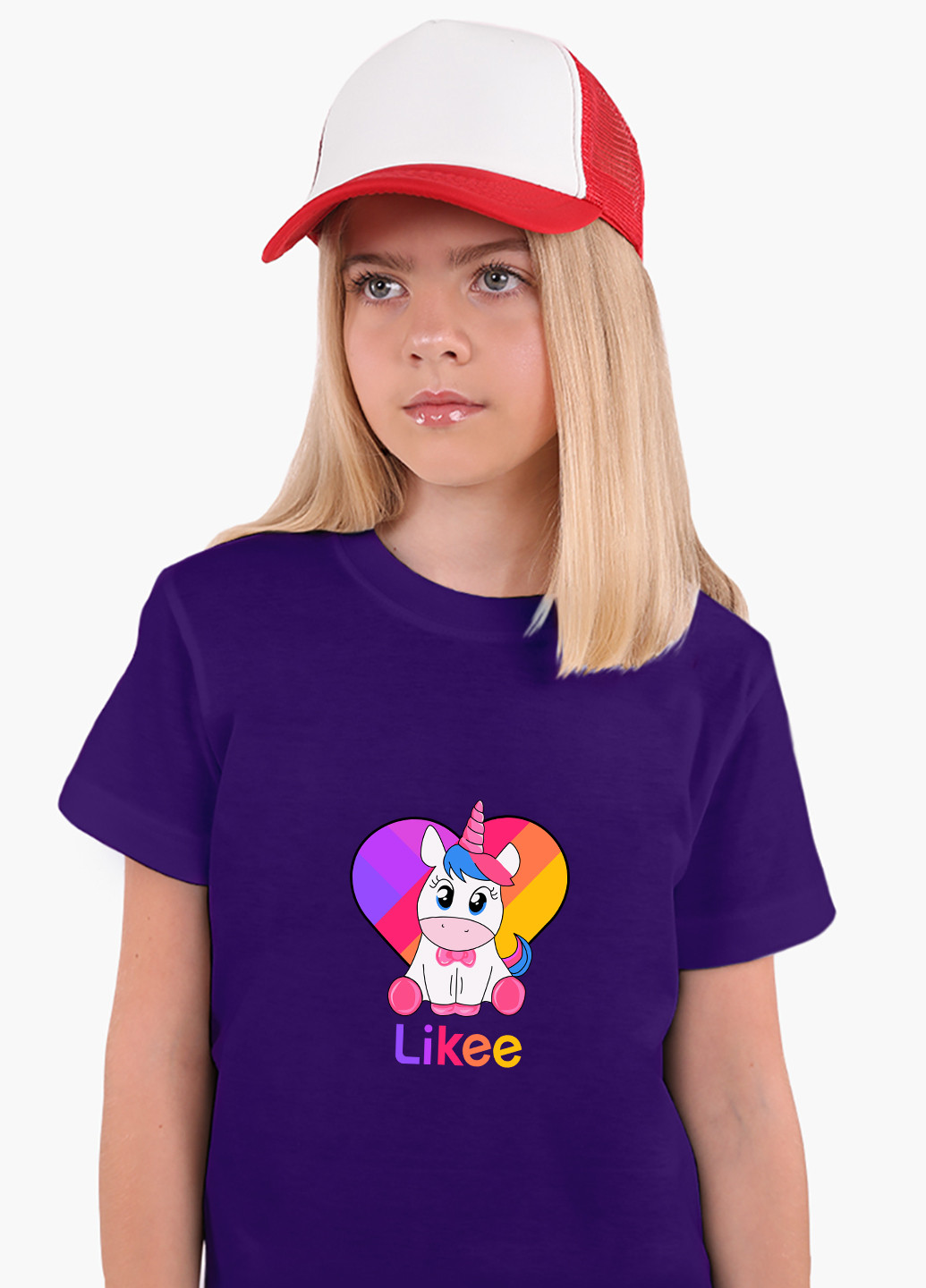 Фиолетовая демисезонная футболка детская лайки единорог (likee unicorn)(9224-1594) MobiPrint