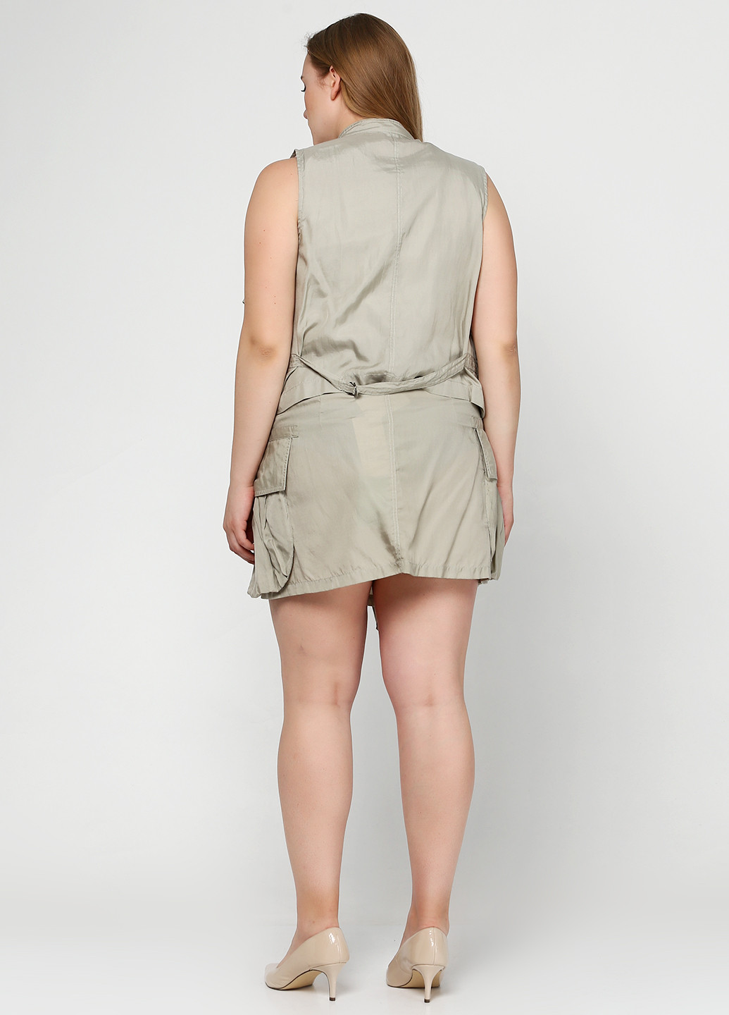 Оливковая кэжуал однотонная юбка Lauren Vidal мини
