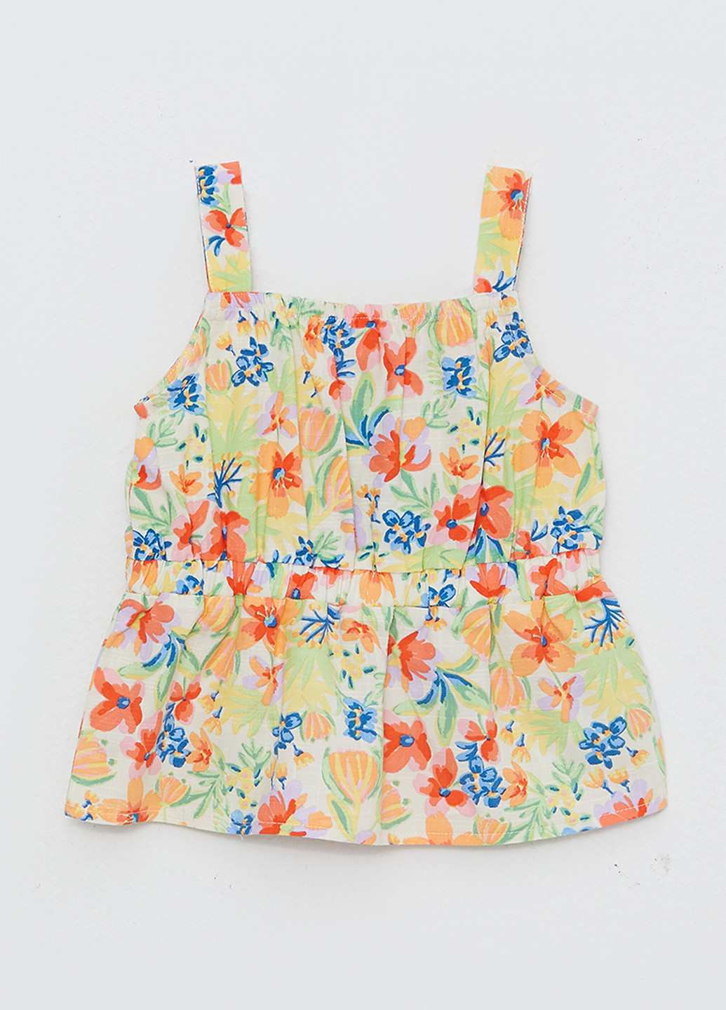 Комбинированная цветочной расцветки блузка LC Waikiki летняя