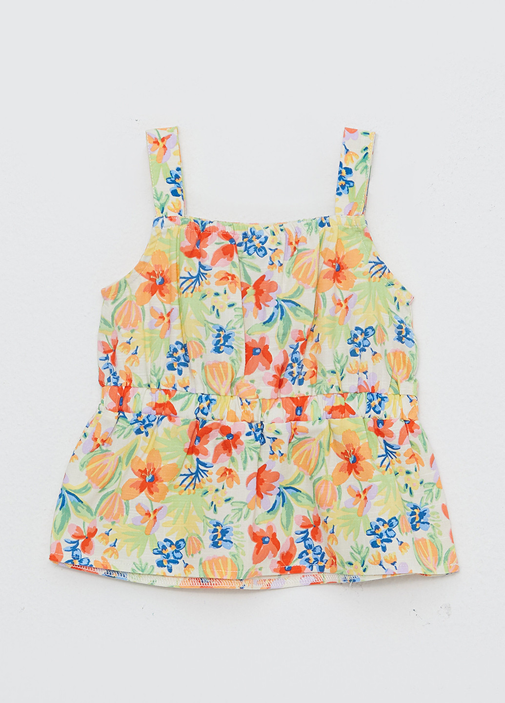 Комбинированная цветочной расцветки блузка LC Waikiki летняя