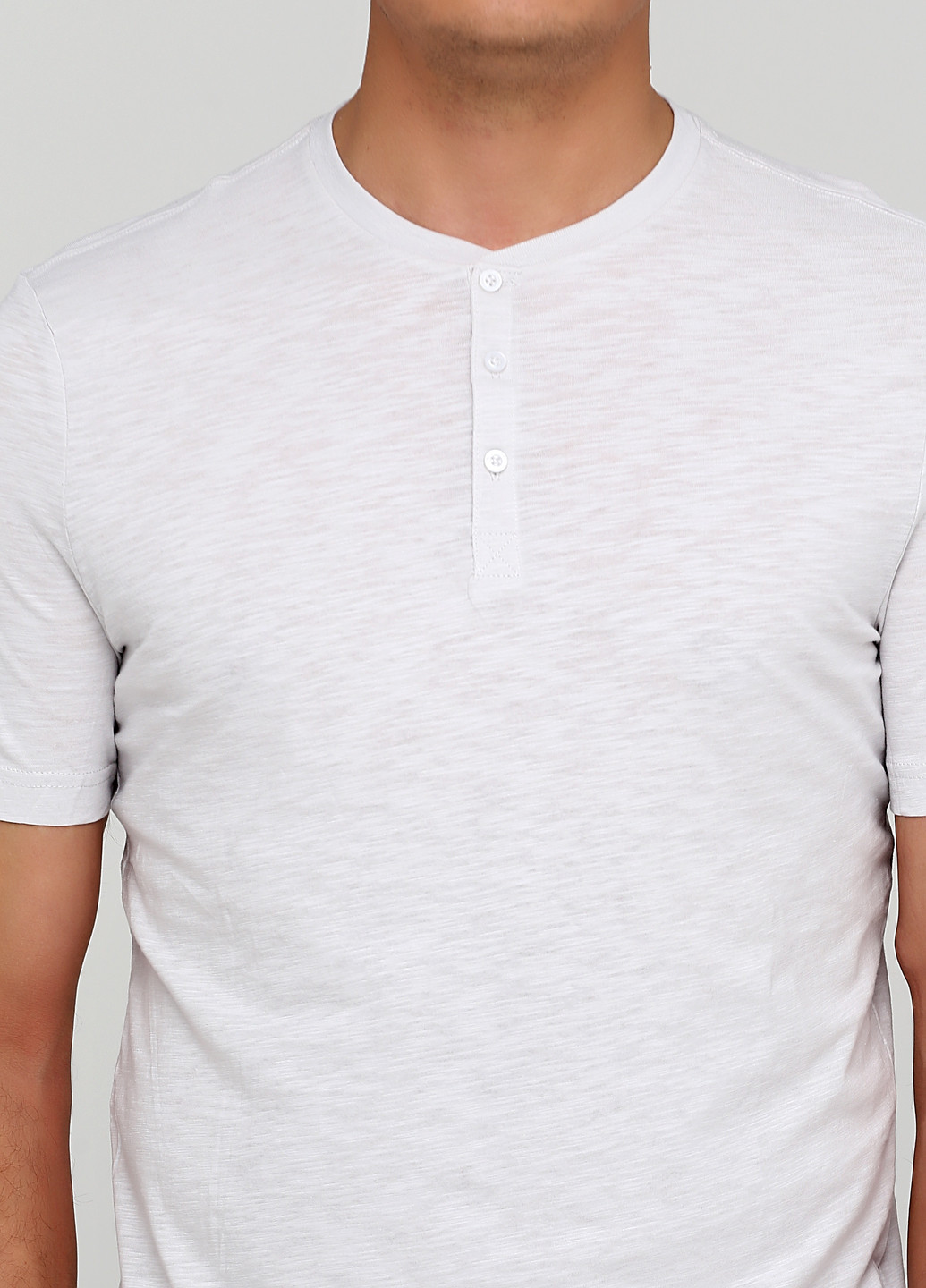 Светло-серая футболка-поло для мужчин H&M меланжевая