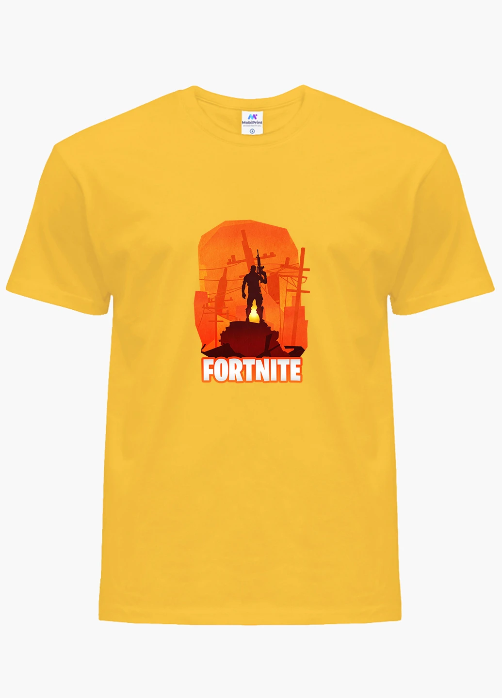 Жовта демісезонна футболка дитяча фортнайт (fortnite) (9224-1194) MobiPrint