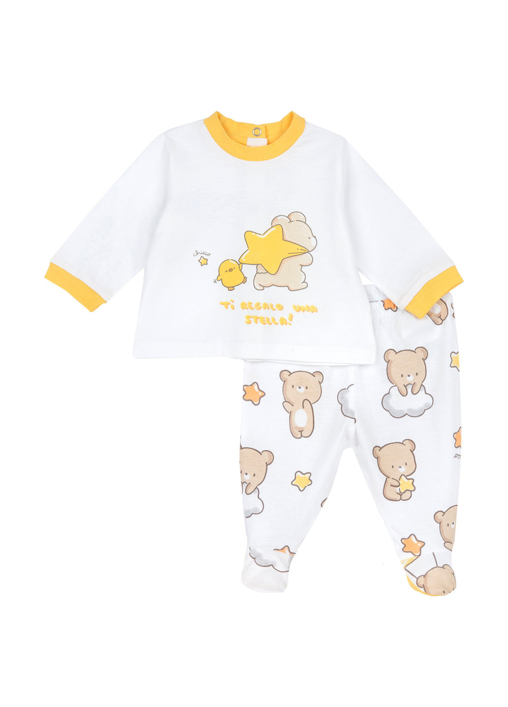 Белый демисезонный комплект (лонгслив, ползунки) Chicco