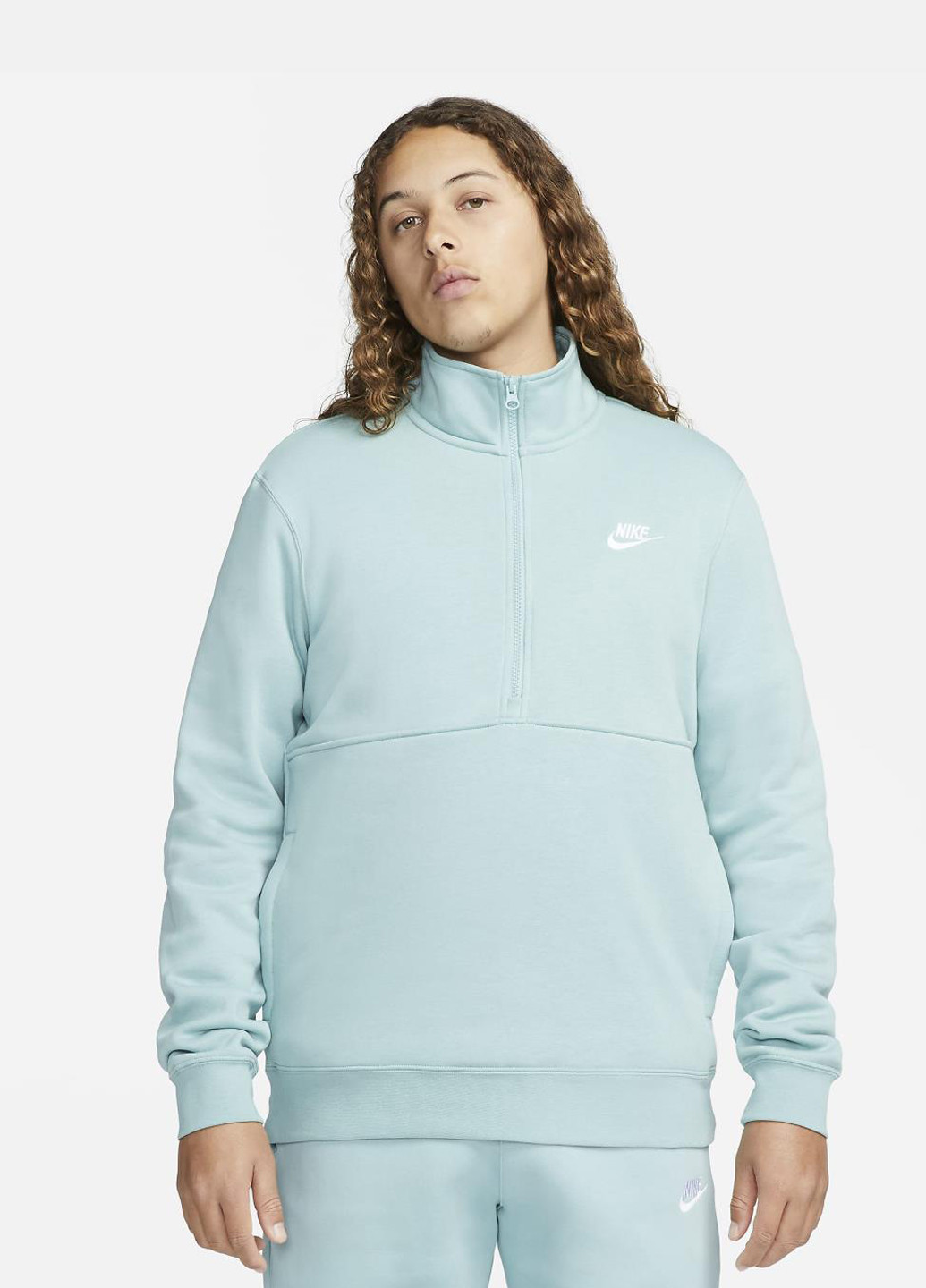 Толстовка DD4732-309 Nike Sportswear Club Brushed-Back 1/2-Zip (319359140)