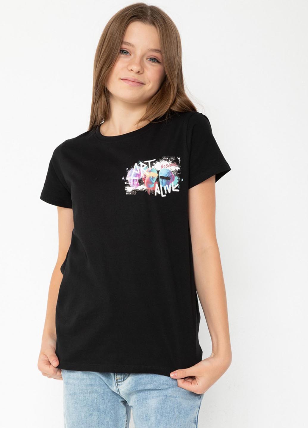 Черная летняя футболка Reporter Young