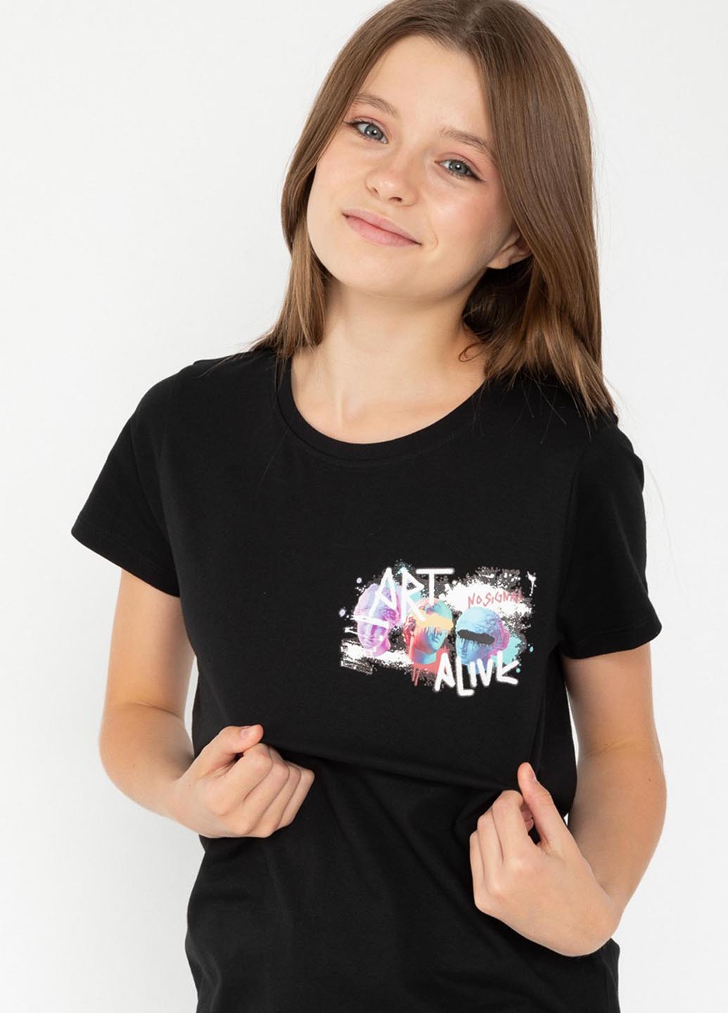 Черная летняя футболка Reporter Young