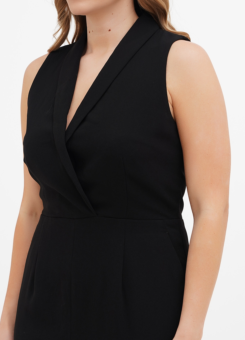 Комбинезон H&M комбинезон-брюки однотонный чёрный кэжуал полиэстер