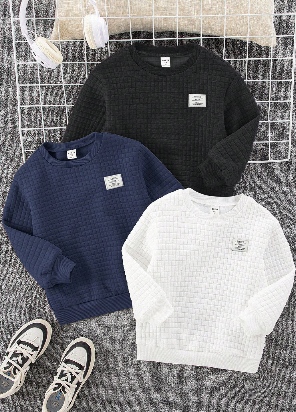 SHEIN свитшот (3 шт.) колор блок комбинированный кэжуал полиэстер