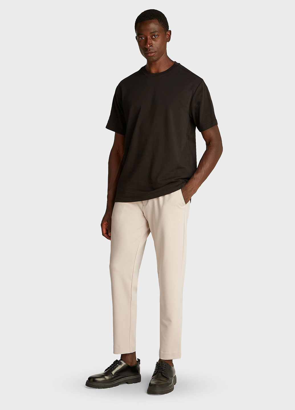 Кремовые классические, кэжуал демисезонные прямые брюки Calvin Klein