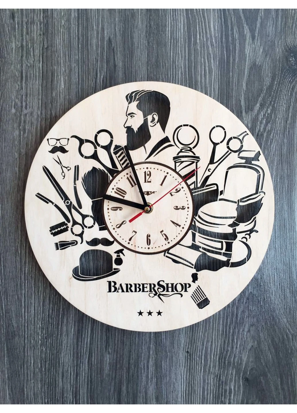 Дизайнерський настінний годинник «Барбершоп» 7Arts (253566465)