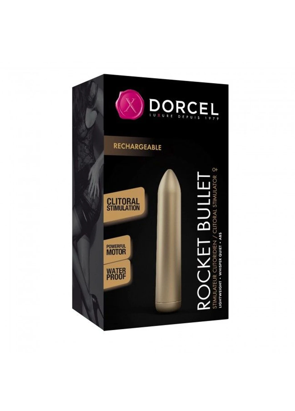 Вібрпоуля, яка перезаряджається Rocket Bullet Gold Dorcel (254734303)