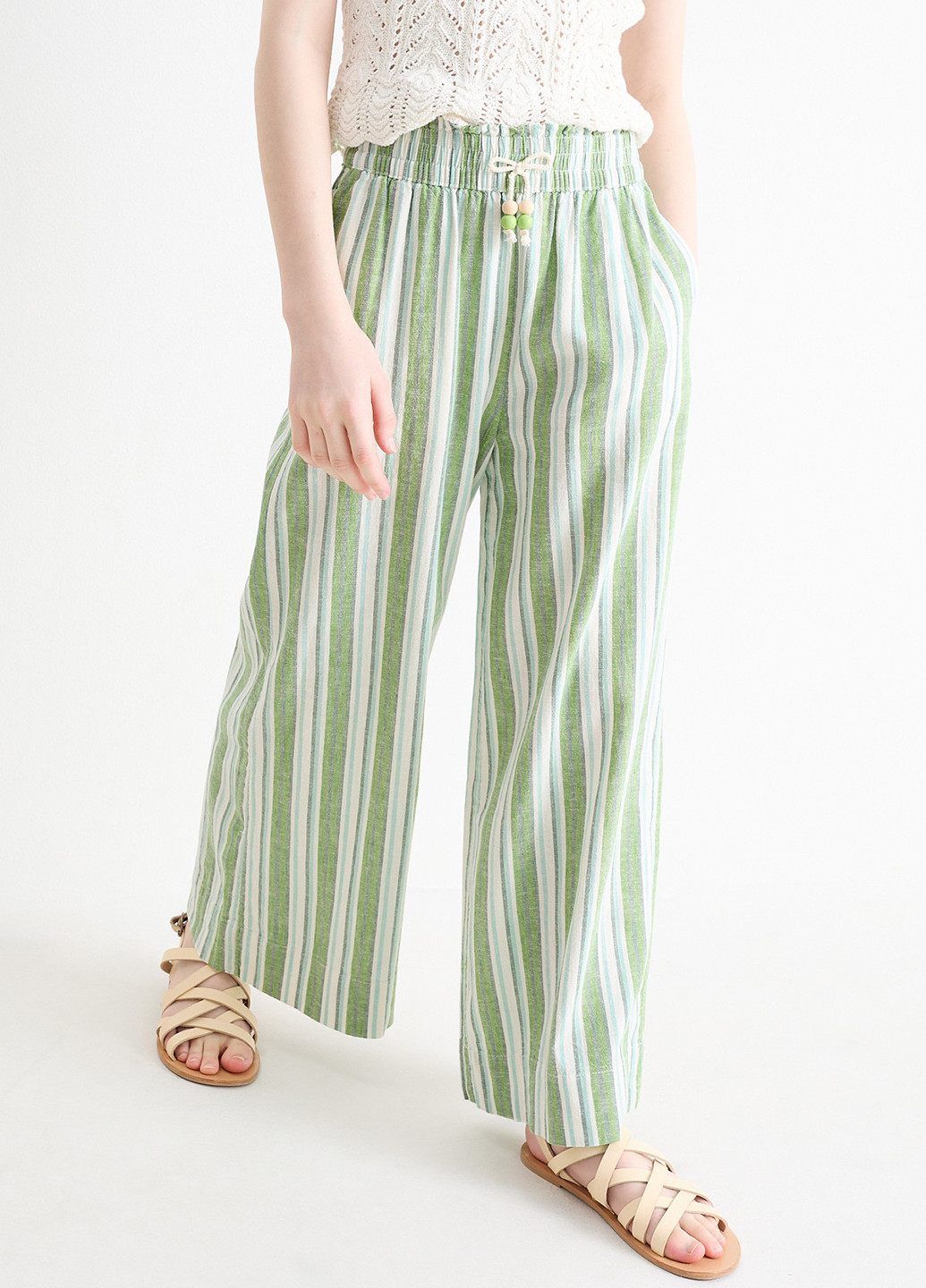 Зеленые кэжуал летние палаццо брюки C&A