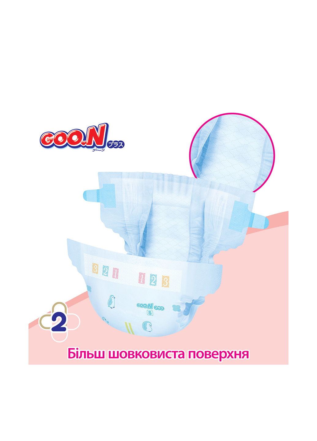 Підгузки Plus для дітей 4-8 кг, розмір S (50 шт.) Goo.N (253483872)