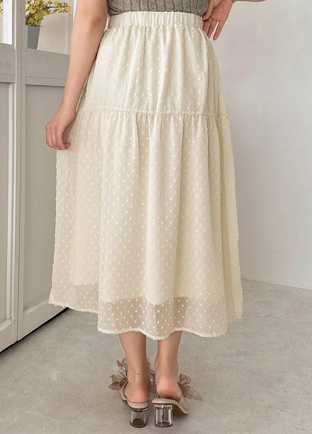 Кремовая кэжуал однотонная юбка SHEIN