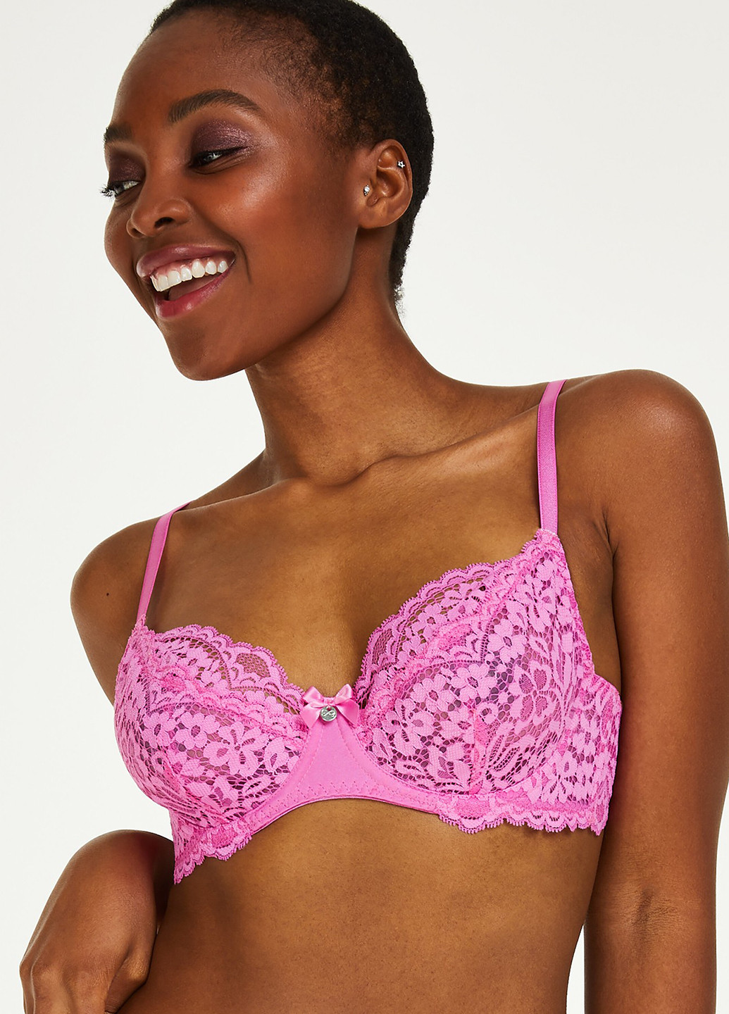 Рожевий бюстгальтер Hunkemoller з кісточками мереживо, поліамід