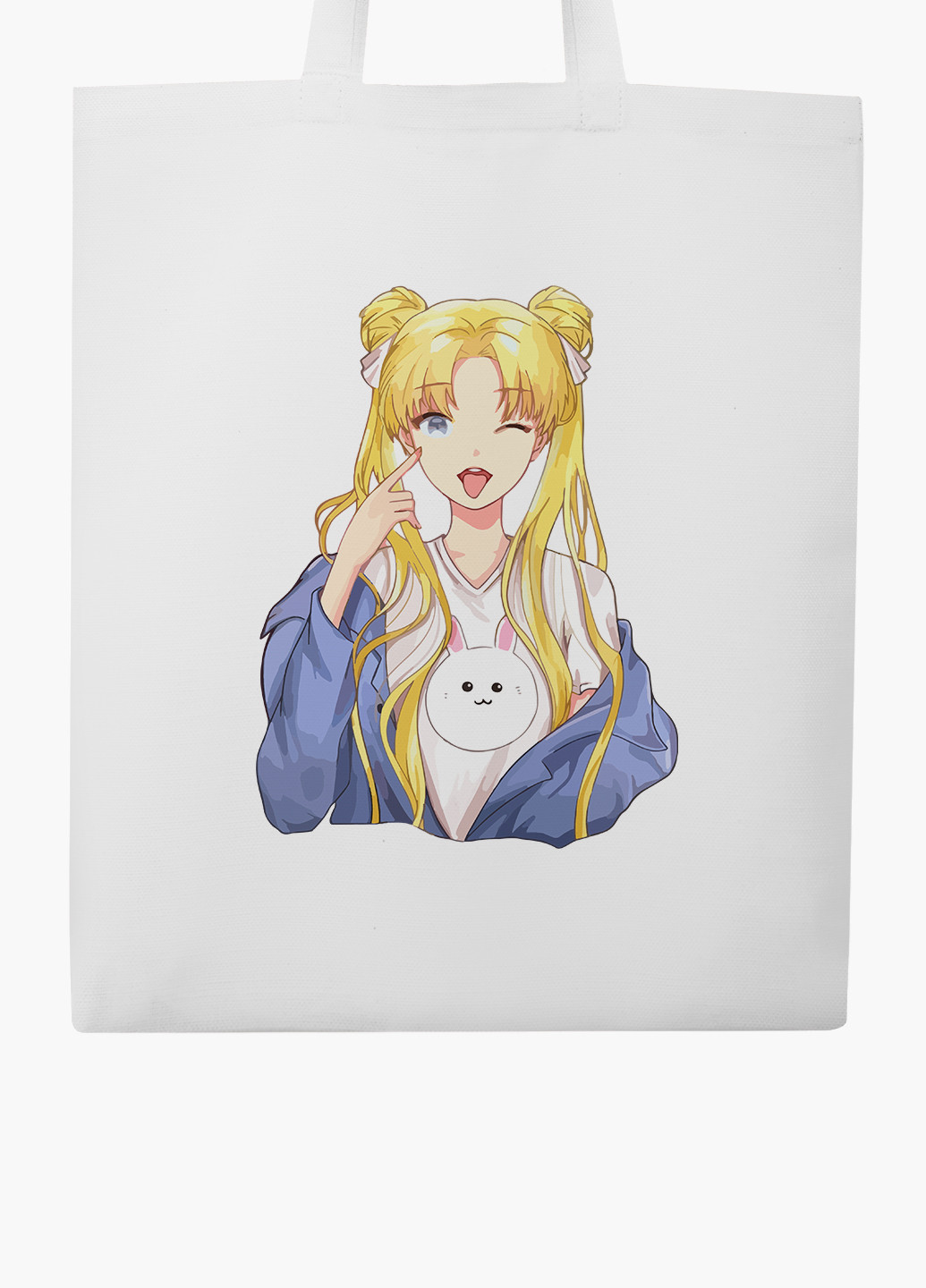 Еко сумка шоппер біла Сейлор Мун (Sailor Moon) (9227-2925-WT-2) екосумка шопер 41*35 см MobiPrint (224806069)