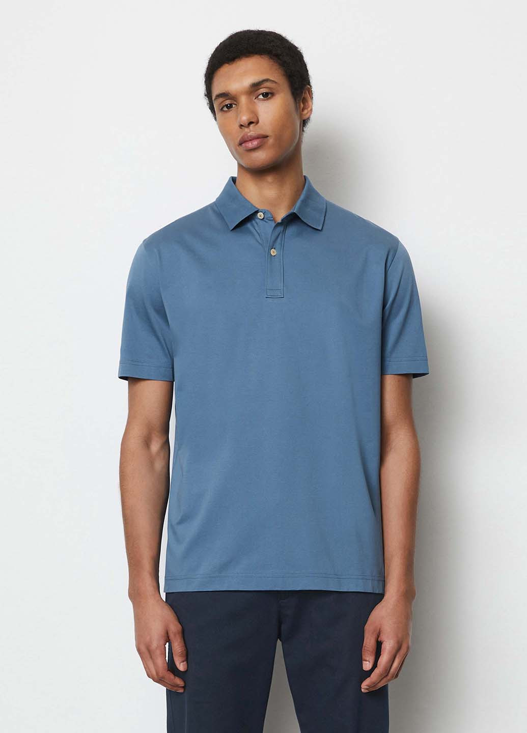 Синяя футболка-поло для мужчин Marc O'Polo однотонная