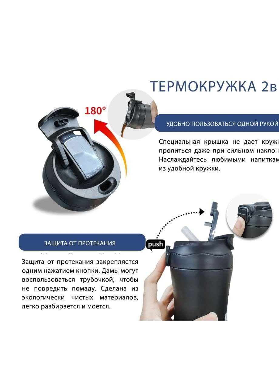 Термокружка 450 мл Термос кружка з нержавіючої сталі As Seen On TV (252011117)