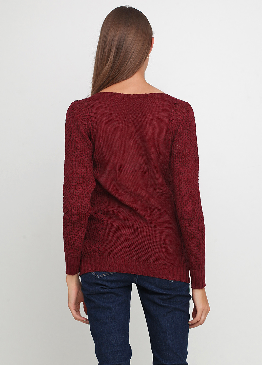 Бордовый демисезонный пуловер пуловер Massimo