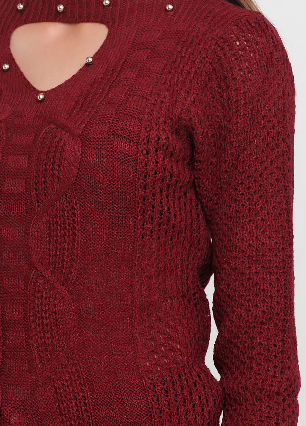Бордовый демисезонный пуловер пуловер Massimo