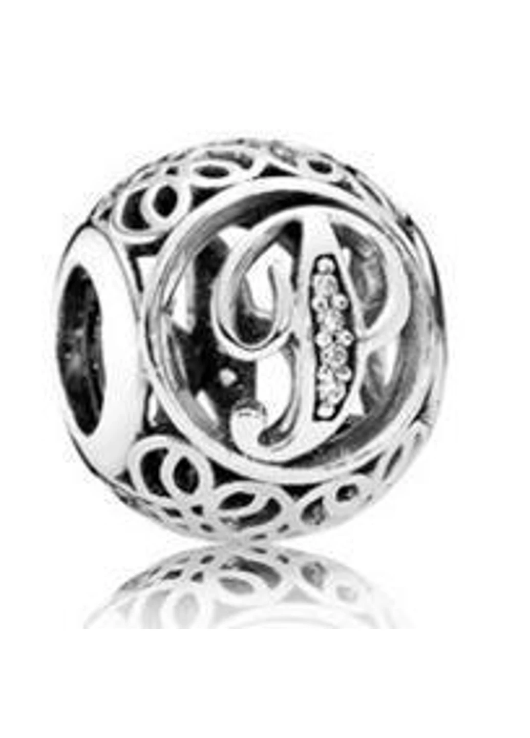 Серебряный шарм для браслетов Пандора «Буква P» 791860CZ No Brand (252433159)