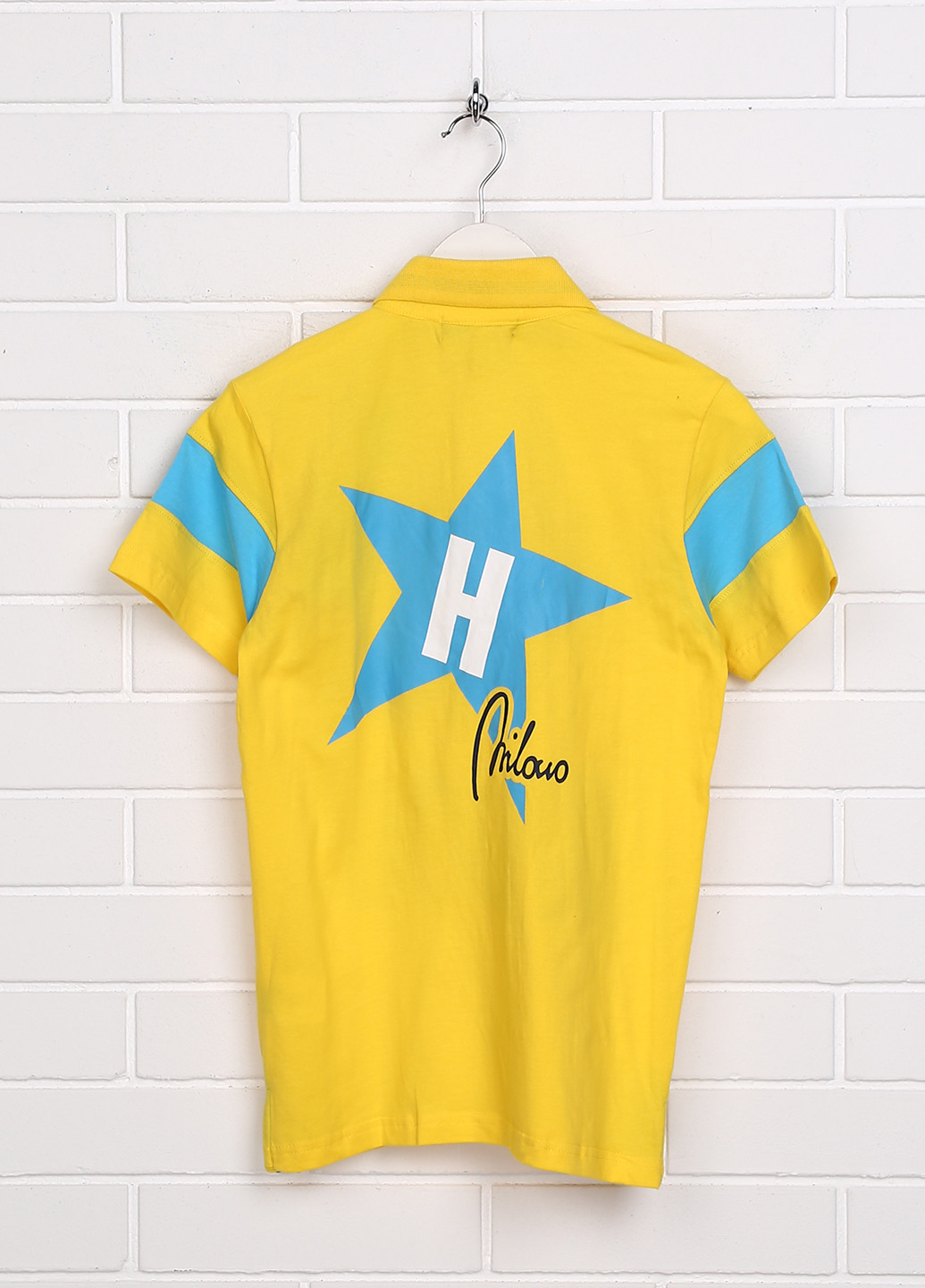 Желтая детская футболка-поло для мальчика Hollywood с надписью