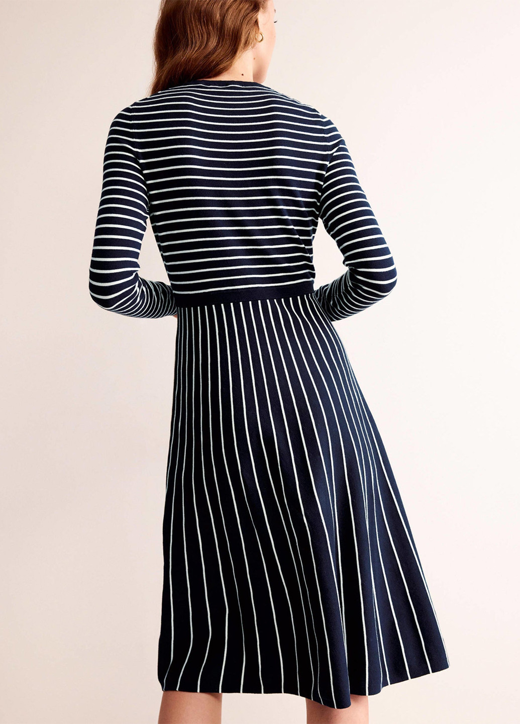 Темно-синее кэжуал платье Boden в полоску
