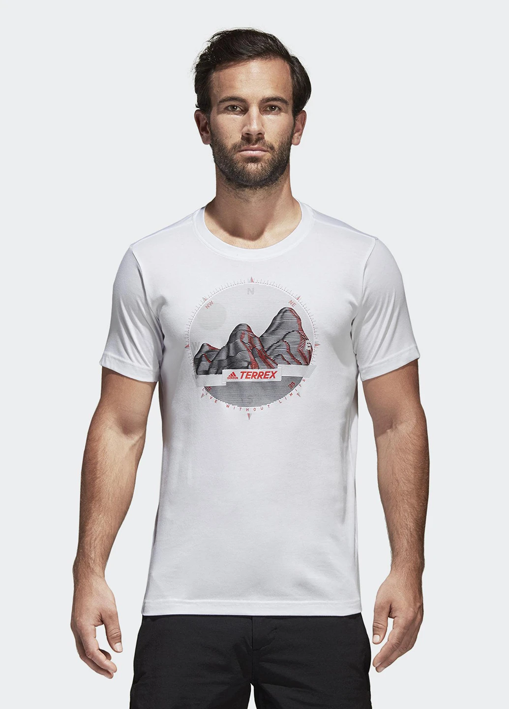 Біла футболка з коротким рукавом adidas