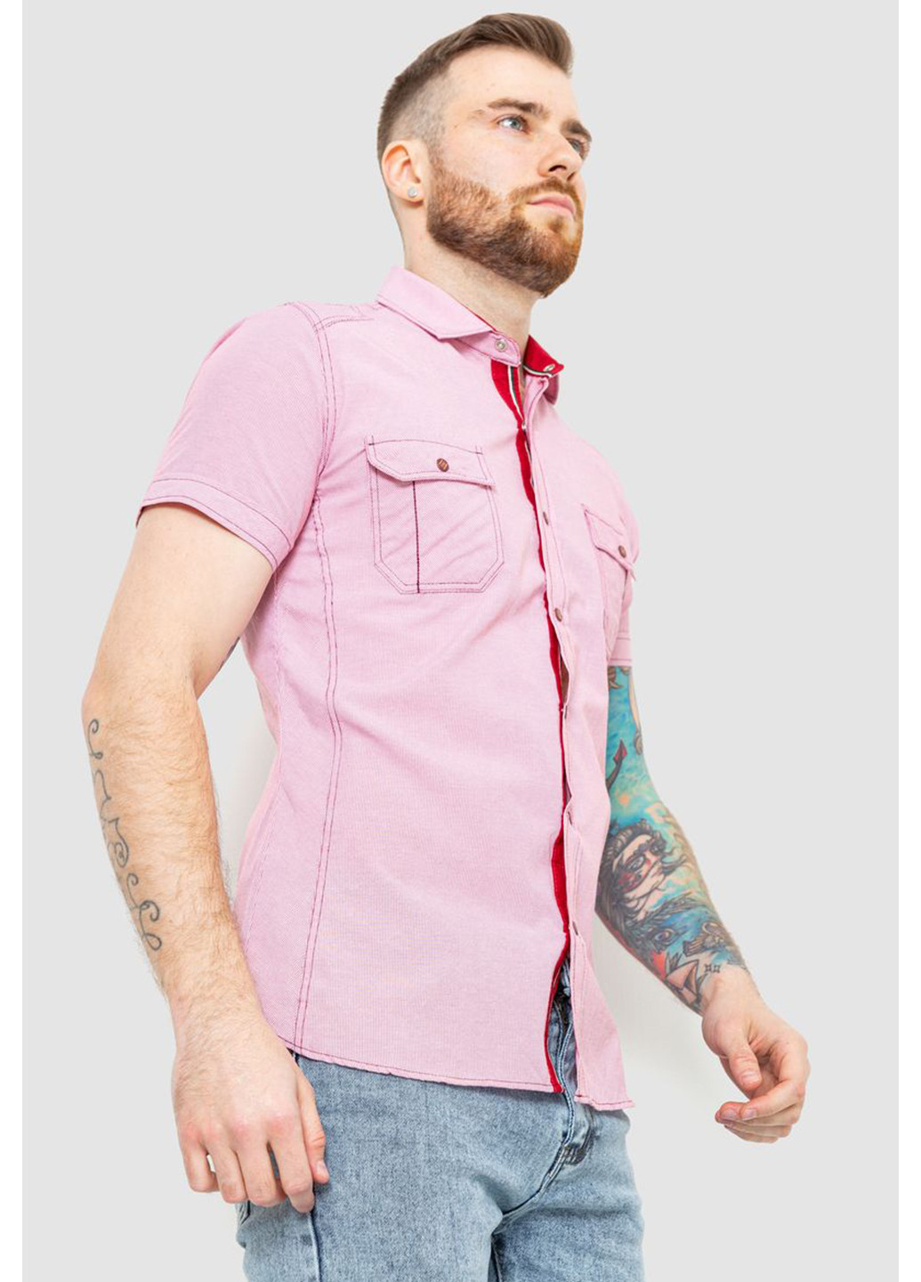 Розовая кэжуал рубашка однотонная Ager