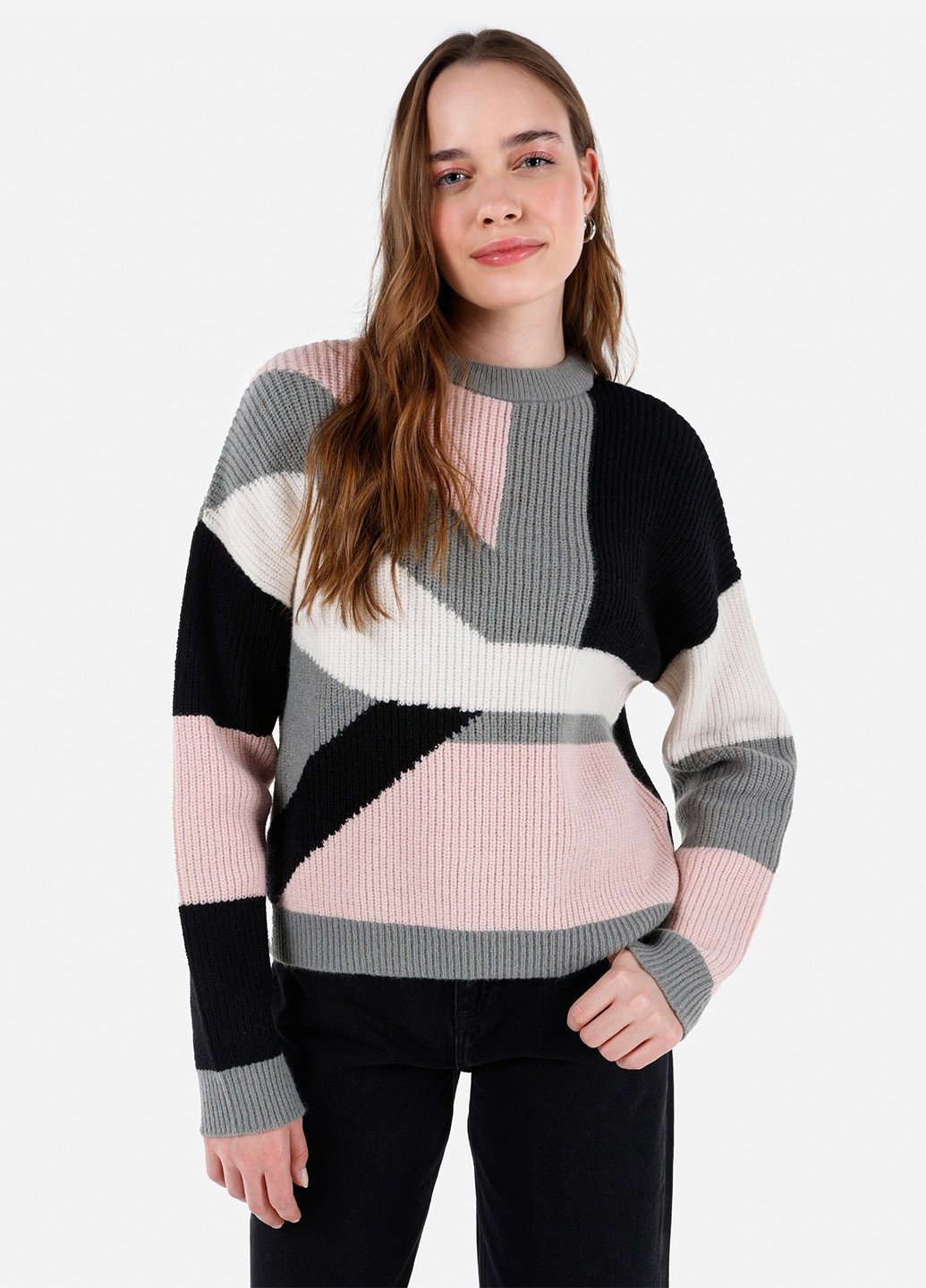 Комбинированный демисезонный свитер джемпер Colin's