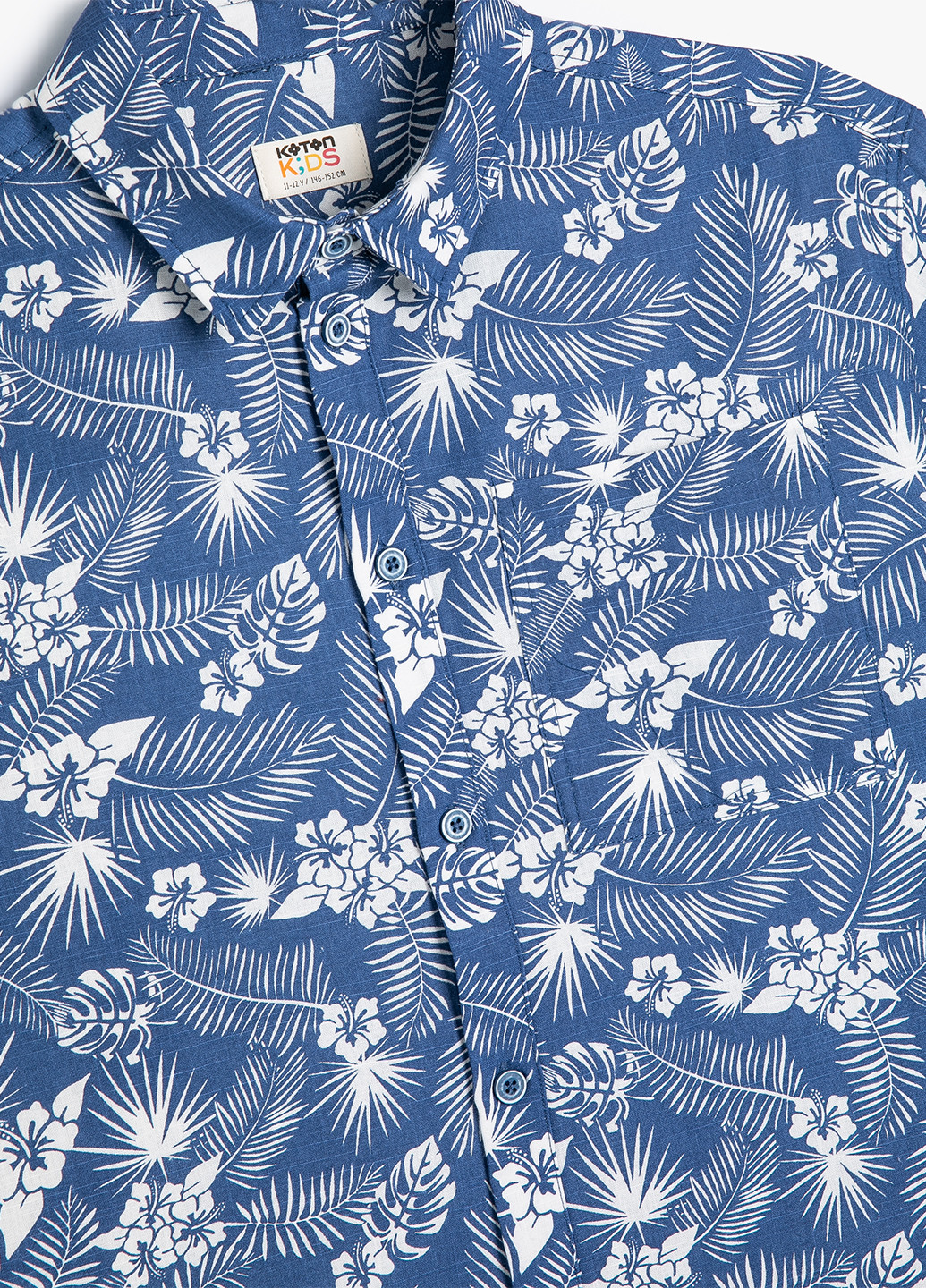 Синяя кэжуал рубашка с цветами KOTON