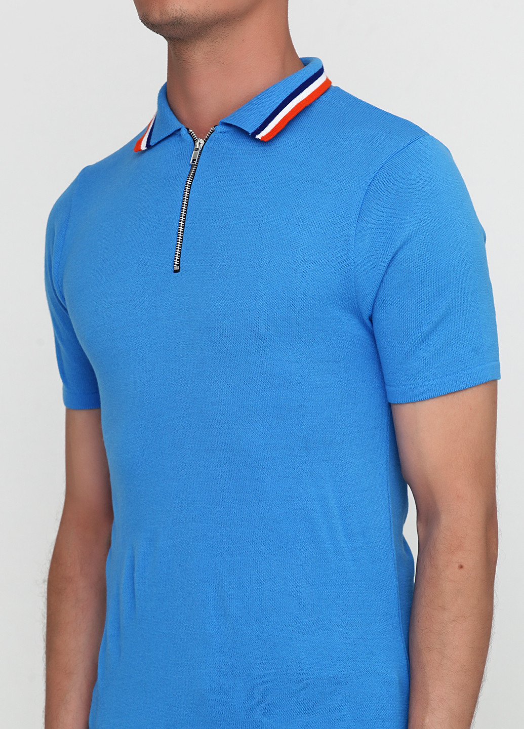 Голубой футболка-поло для мужчин Boohoo Boutique однотонная